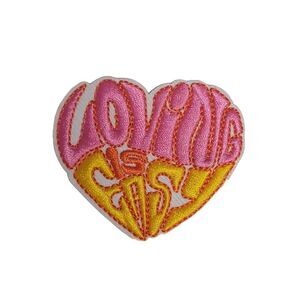 60s 70s Cute Hippie Loving is Easy Iron On Patch 2 Inch Size OS